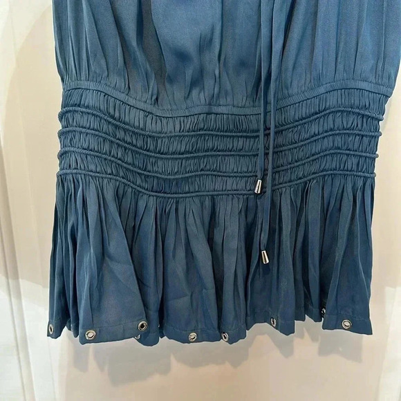 Current Air LA Siren Top Blue Smocked Blouse Sz XS - Picture 3 of 5